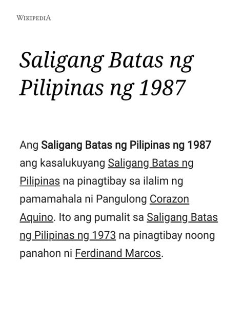 Saligang-batas ng Pilipinas - Wikfilipino