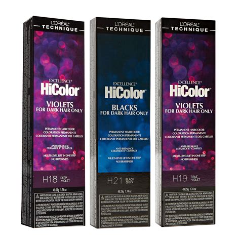 Excellence HiColor Violet and Black shades are new additions to the HiColor shade range featuring 3 Violet shades and 3 Black shades that deliver true to tone color results on …. 