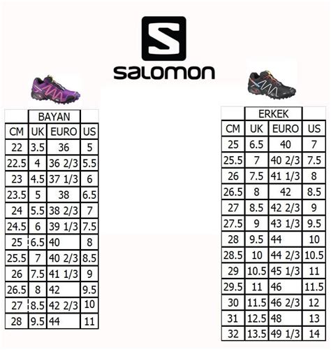 Salomon ayakkabı ölçüleri