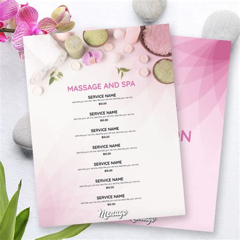 Salon Service Menu Template Database