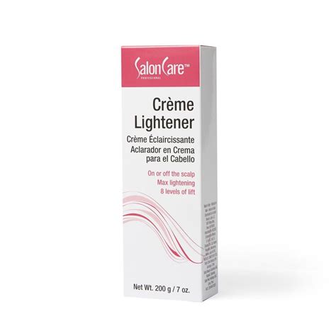 Salon care creme lightener. Creme Developer Volumes. 10 Volume does not lift the hair color. Instead it opens the cuticle for color deposit; 20 Volume lifts the hair for 1 to 2 levels of lightening; 30 Volume lifts the hair 2 to 3 levels or allows you to lift or lighten up to 3 shades; 40 Volume lifts the hair 4 levels lighter; 50 Volume lifts the hair 5 levels lighter 
