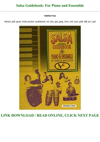 Salsa guidebook for piano and ensemble. - Works well with others an outsiders guide to shaking hands shutting up handling jerks and other crucial skills.