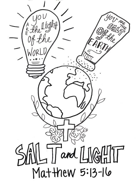 Salt And Light Coloring Sheet Coloring Pages