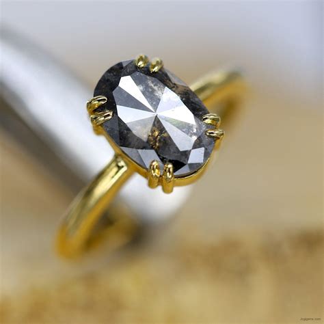 Salt and pepper ring. Black Speckled Hexagon Salt And Pepper Diamond 14K Solid Rose White Yellow Gold Ring Engagement Wedding 1.51CT Gift Ring For Her. (161) $898.17. $1,122.71 (20% off) FREE shipping. 
