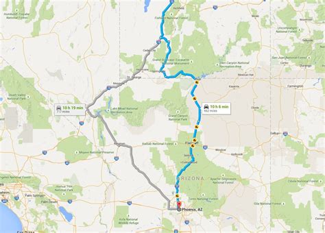 Salt lake to phoenix. 10:00 am start in Salt Lake City. drive for about 3 hours. 1:01 pm Beaver (Utah) stay for about 1 hour. and leave at 2:01 pm. drive for about 6 hours. 7:56 pm Grand Canyon National Park. stay overnight and leave the next day around 10:00 am. day 1 … 