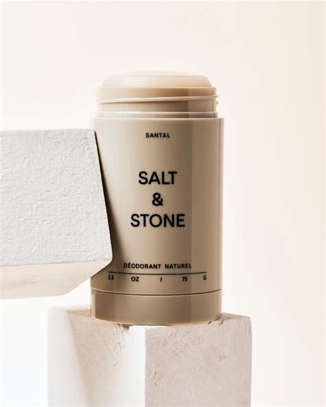 Saltandstone. Natural Deodorant. 2.6 OZ / 75 G. An award-winning deodorant formulated for 48 hour protection. Seaweed extracts & hyaluronic acid moisturize the skin while probiotics help neutralize odor. Made without aluminum, parabens and phthalates. 