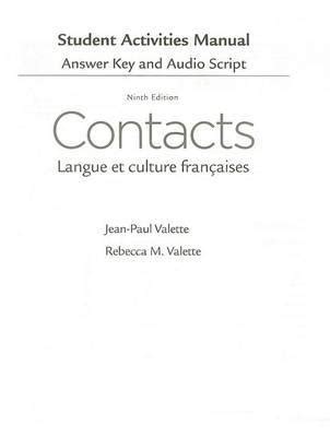 Sam Answer Key With Audio Script For Valette Valettes Contacts Langue Et Culture Fran Aises 9th