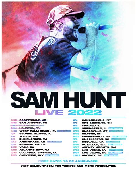 Sam hunt tour setlist. Get the Sam Hunt Setlist of the concert at Budweiser Stage, Toronto, ON, Canada on June 15, 2017 from the 15 In A 30 Tour and other Sam Hunt Setlists for free on setlist.fm! 