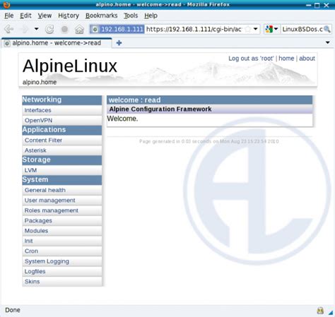 Samba webui.  I checked out the built-in Alpine Configuration Framework (ACF) Thi...