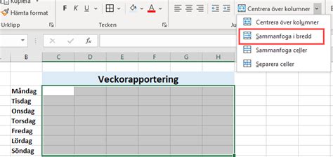 Sammanfoga celler excel
