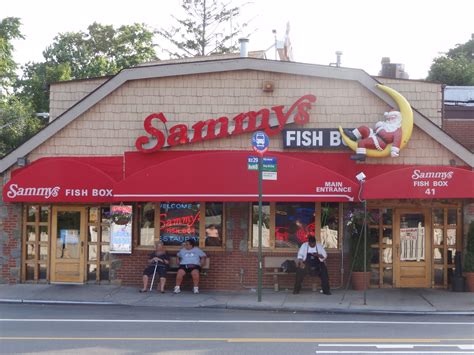 Sammys fish box restaurant. Bronx Restaurants ; Sammy's Fish Box; Search “City Island” Review of Sammy's Fish Box. 120 photos. Sammy's Fish Box . 41 City Island Ave, Bronx, NY 10464-1693 +1 718-885-3200. Website. Improve this listing. Reserve a table. 2. Fri, 2/16. 8:00 PM. Find a table. OR. Get food delivered. Order online. 