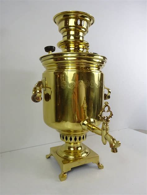 The detailing on the samovar also changed over time- the tap and handles made in the shapes of twigs, dolphins, and curved abstract stalks. It is difficult to trace the exact origin, but in late 18th and early 19th centuries the Russian town of Tula which was the home of many metalworking shops became the center of samovar production..