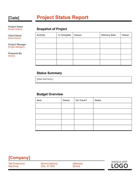 Sample 40 Project Status Report Templates Word Excel Ppt Project