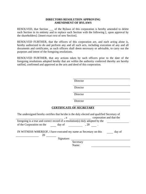 Sample Amendment to Nonprofit Bylaws Form Fill Out and Sign Printable