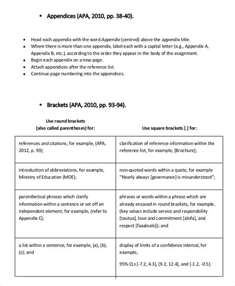 Sample Appendix Apa