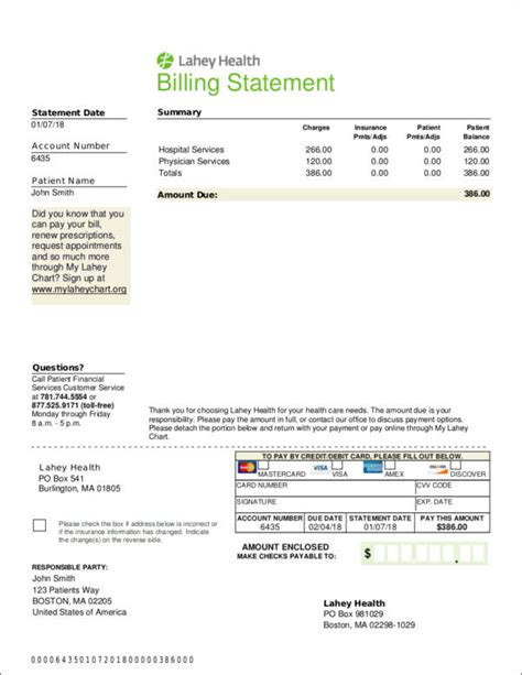 Sample Billing Statement - Premier Medical Group