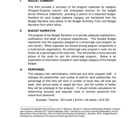 Sample Budget Narrative For Non Profit Sample Web p