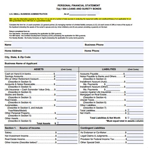Sample Business Financial Statement Form 9+ Download Free Documents