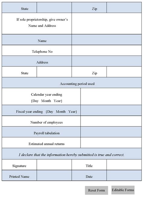 Sample Business License Form Editable Forms
