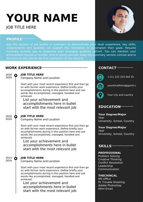 Sample CV for Job Editable CV Word