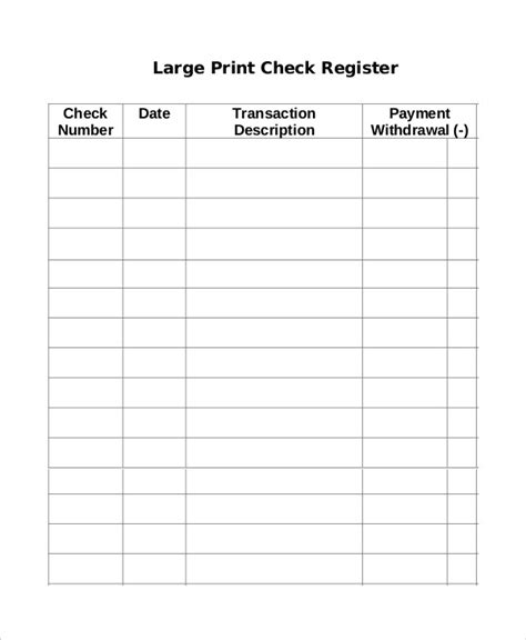 Sample Check Register Template 10+ Free Sample, Example, Format Free & Premium Templates