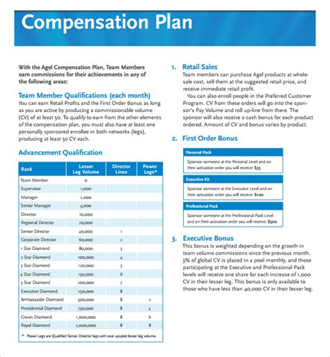 Sample Compensation Plan Template 8+ Free Documents in PDF, Word