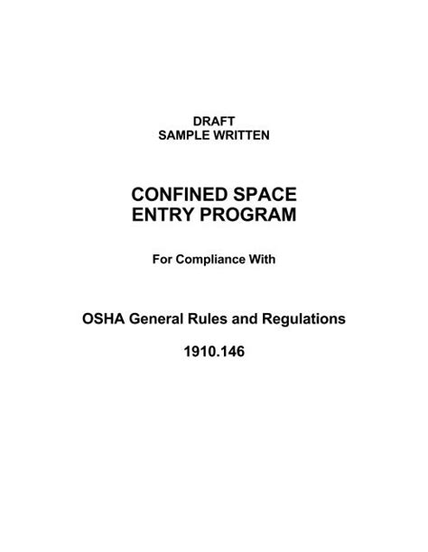 Sample Confined Space Entry Program Seton Gambaran