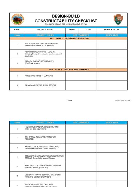 Sample ConstructabilityChecklist