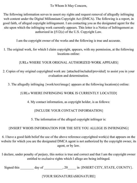Sample DMCA Takedown Notice Template PSD by CDSTOCK on DeviantArt