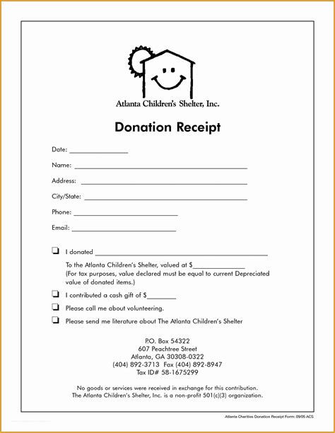Sample Donation Receipt For Non Profit