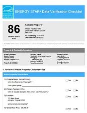 Sample ENERGY STAR data verification checklist