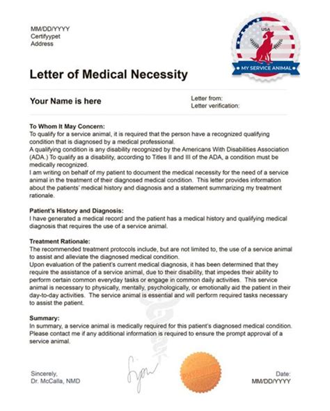 Sample ESA Dog Physician Letters ADA Assistance Dog Registry