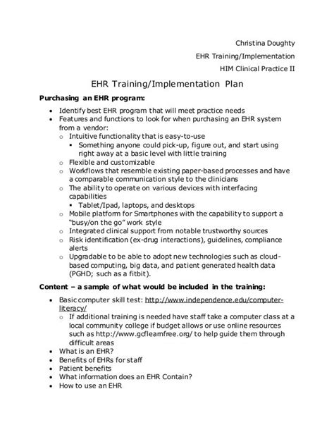 Sample Ehr Implementation Project Plan Classles Democracy
