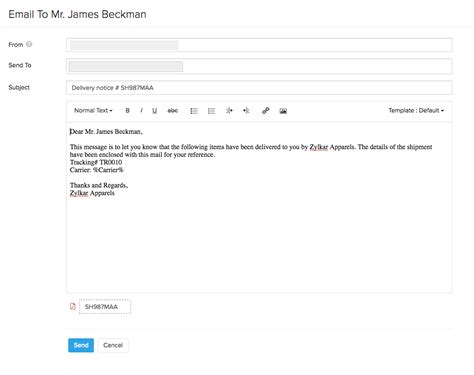 Sample Email Of Delivery Notice Classles Democracy