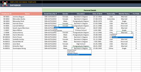 Sample Employee Database Excel —