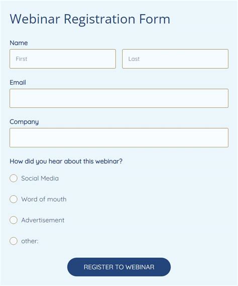 Sample Event Registration Form Template 123 Form Builder