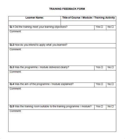 Sample Feedback Form Template Classles Democracy