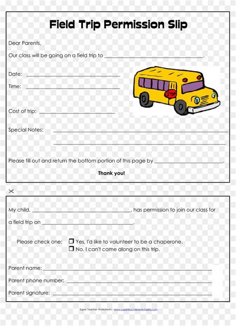 Sample Field Trip Forms