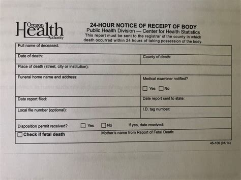 Sample Forms Oregon Funeral Resources & Education
