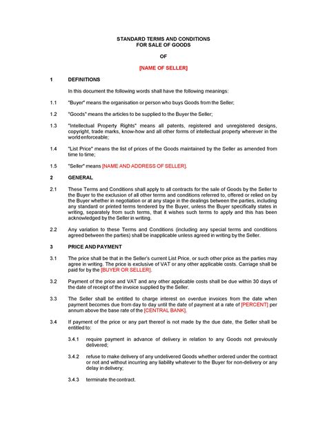 Sample General Terms and Conditions Free Download