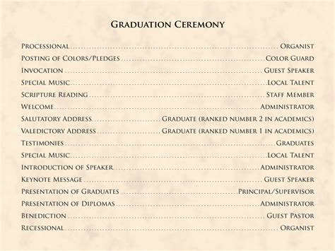 Sample Graduation Program Templates Ceremony program template