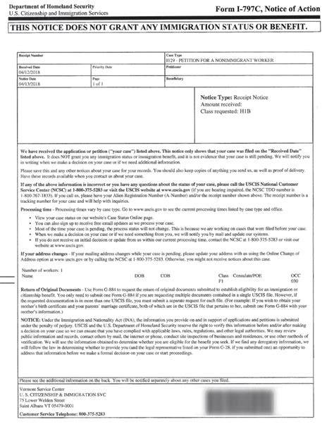 Sample H1B Visa Receipt Notices Shared by Users RedBus2US