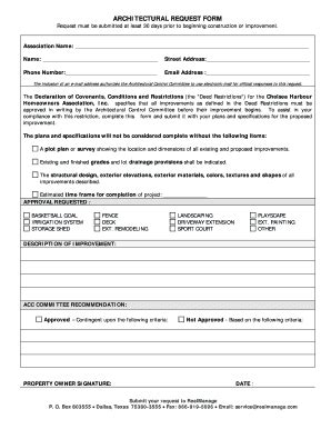 Sample Hoa Architectural Request Form Fill Out and Sign Printable PDF Template signNow