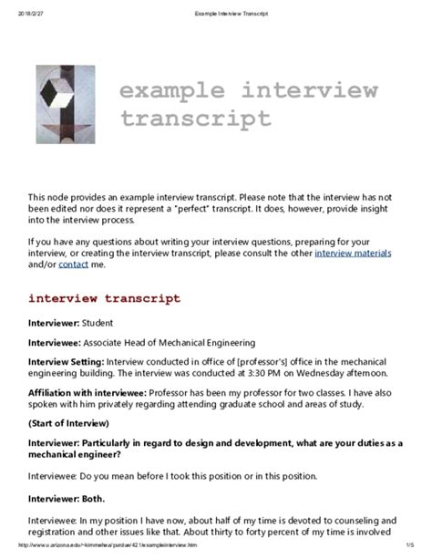 Sample Interview Transcript PDF