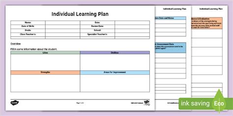 Sample Learning Plan Template