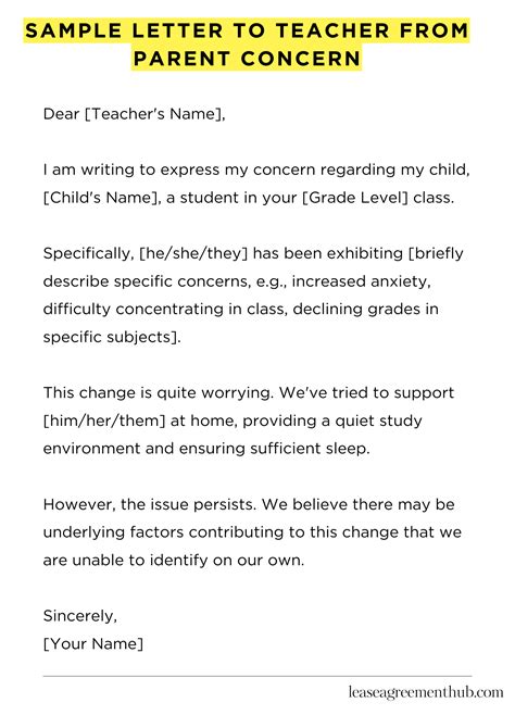 Sample Letter To Teacher From Parent Concern Classles Democracy