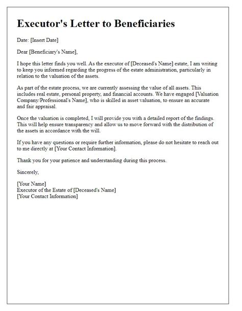 Sample Letter to Beneficiaries from Executor airSlate SignNow