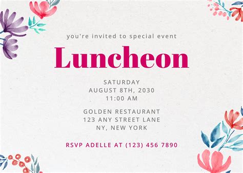 Sample Luncheon Invitation Invitation Design Blog