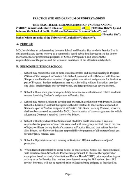 Sample Mou For Nonprofit Partnership Example Fill and Sign Printable