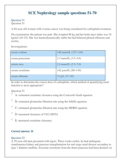 Sample Nephrology Questions & Critiques - Microsoft